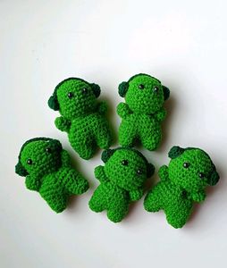 Crochet Green Smiski Keychain Charms