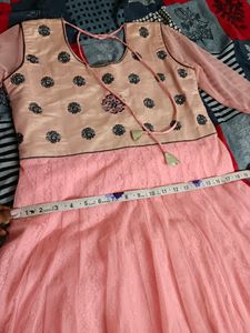 Baby Pink Designer Net Chudidhar