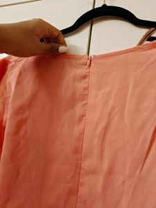 Peach V-Neck Mini Dress