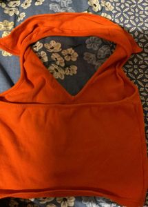 Orange Halter Neck Top