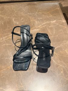 Chic Black Strappy Heeled Sandals