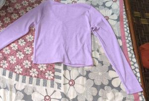 Lavender Button-Up Cardigan Top 🩷