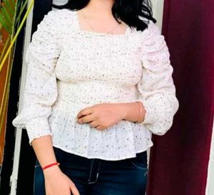 Floral Print Peplum Top