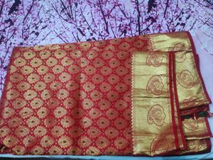 Red &amp; Gold Saree