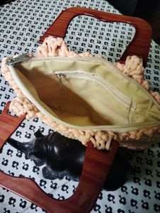 Macrame Handbag with Wooden Handle