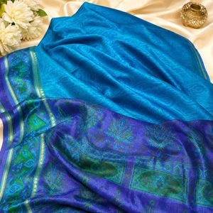 Elegant Blue &amp; Purple Designer Saree