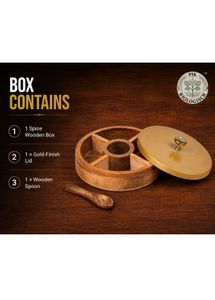 Wooden Masala Box for Kitchen