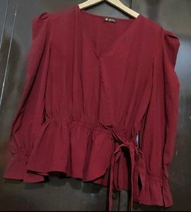 Maroon Color Crop Top For Girl Or Woman 34 Bust