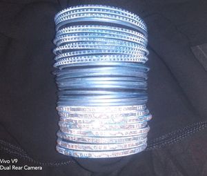Sky Blue Metallic Bangle Set😘
