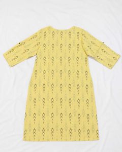 Yellow Printed Kurta with Tassel Detail