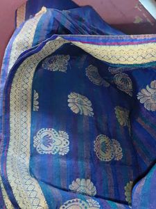 Elegant Blue Striped Saree