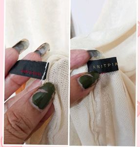 Cream Tie Neck sheer top
