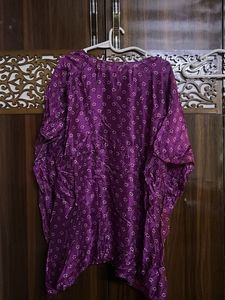 Purple Glazed Shining Printed Kurta