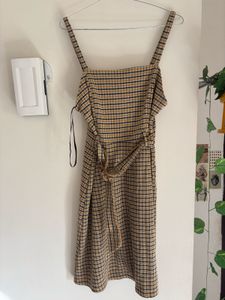 Plaid Mini Dress with Belt