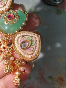Exquisite Kundan &amp; Pearl Dangle ring