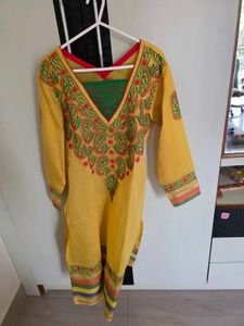 Vibrant Embroidered Yellow Kurta