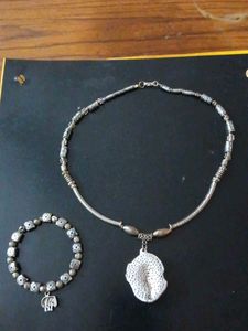 Boho Beaded Necklace and Bracelet Set