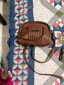 Stylish Brown Faux Leather Handbag