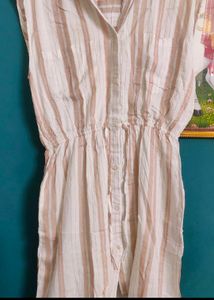 Striped Sleeveless Button-Up Dress