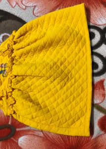 Mini Klub Yellow Cotton Quilted Baby Girl Dress