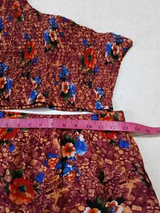 Floral One Shoulder Crop Top &amp; Skirt Set