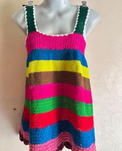 😍Handmade Colorful Crochet tunic top