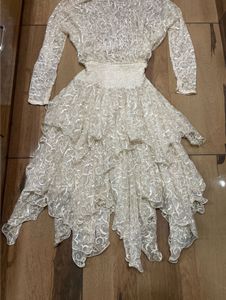 Elegant White Lace gothic dress