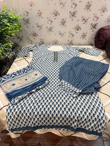 Stylish cotton Kurta Set with Dupatta😍