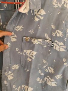 Men's Blue Floral Print Shirt