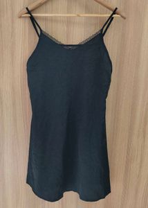 🖤 Elegant Black Satin Slip Dress 🖤
