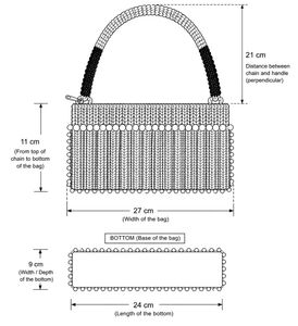 Black &amp; cream macrame Handbag