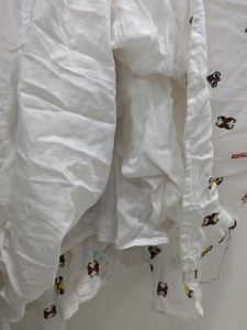 Embroidered White Cotton Kurta