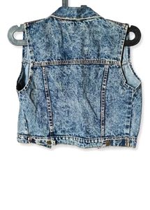 Vintage Acid Wash Denim Vest
