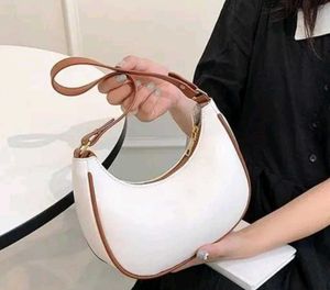 Stylish White Crescent Shoulder Bag