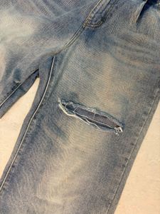 Light Wash Ripped Wide Leg Jeans