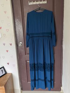 Elegant blue Ethnic Gown with Lace