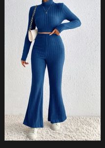Blue Ribbed Co-ord Set