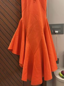 Vibrant Orange Embellished Dress