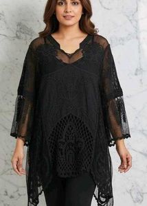 Elegant Black Lace Kurta