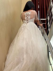 Elegant cream golden handwork gown🎀❤️🦋