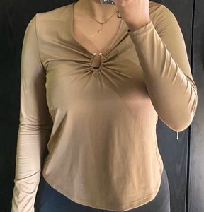 H&amp;M Tan Long Sleeve Top
