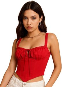 Red Tie-Front Corset Top