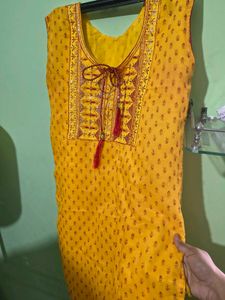 Vibrant Yellow Printed Kurta