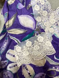 Beautiful Purple Floral Kurta Set