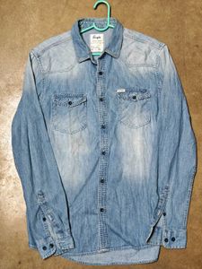 People by Pantaloons Denim Shirt Slim Fit Size 40