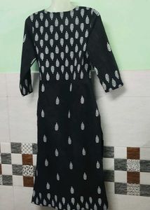Black Printed Kurta