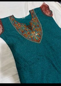 Embellished Teal Kurta
