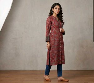 Stylish Red Printed Kurta for Women