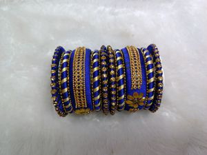 Blue Thread Bangles Set