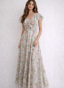 Floral Chiffon Maxi Dress